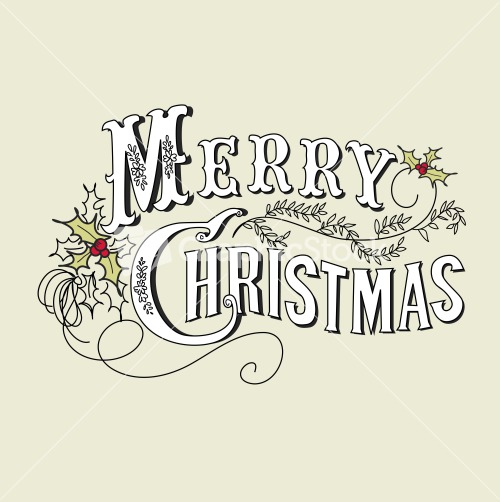 Vintage Merry Christmas Calligraphy