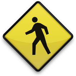 Yellow Sign with Person Walking Yellow Sign with Person Walking