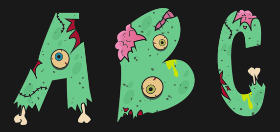 Zombie Letters Font Alphabet Zombie Letters Font Alphabet