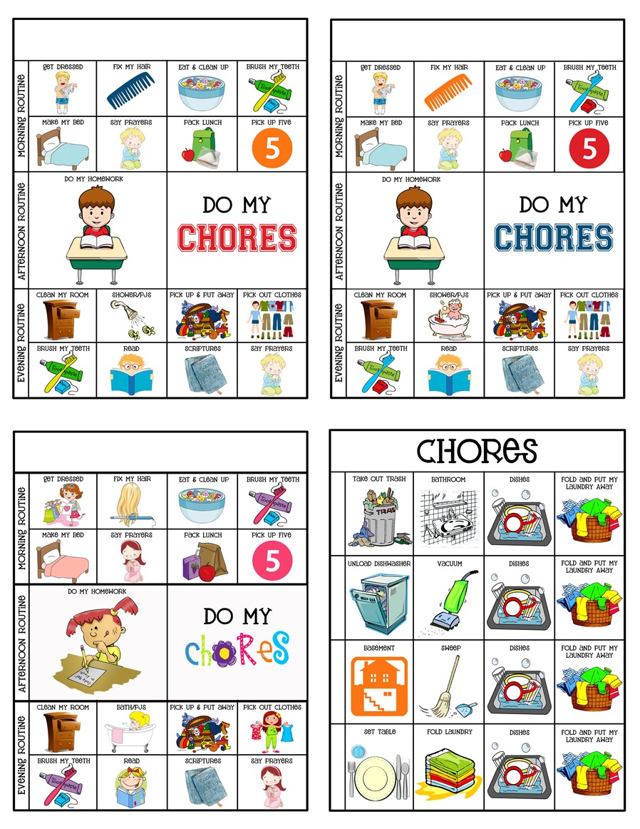 5 Year Old Chore Chart Printable 5 Year Old Chore Chart Printable