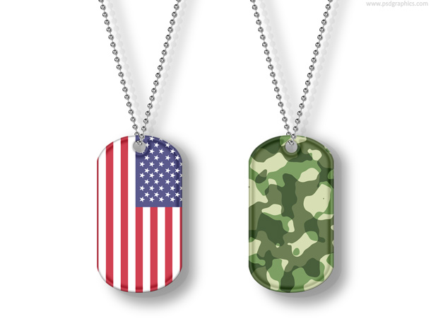 8 Dog Tags PSD Images