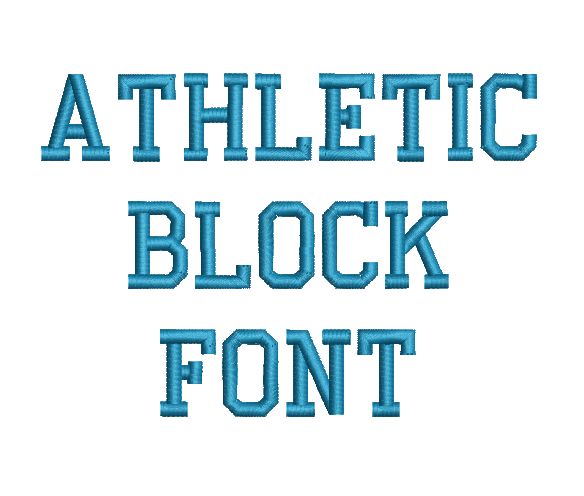 Athletic Block Embroidery Font