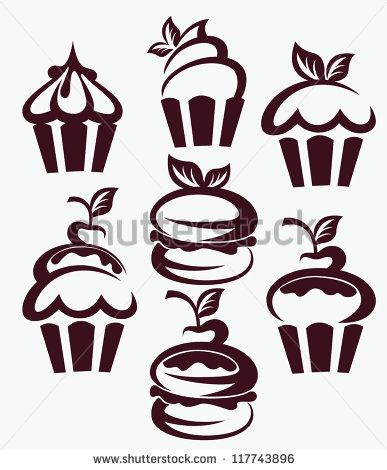 Birthday Cupcake Silhouette Vector