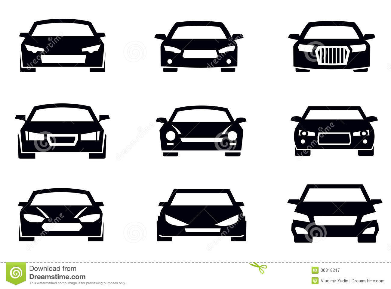 Black and White Car Icons Free