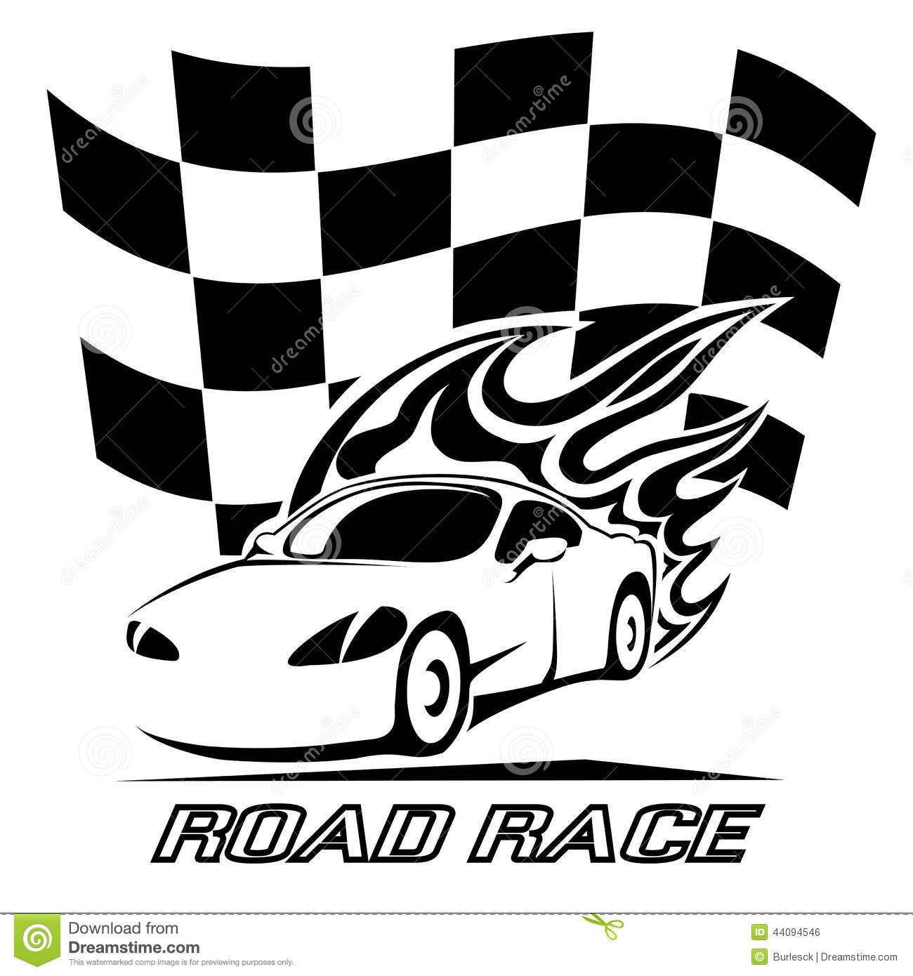 Black and White Checkered Flag Design