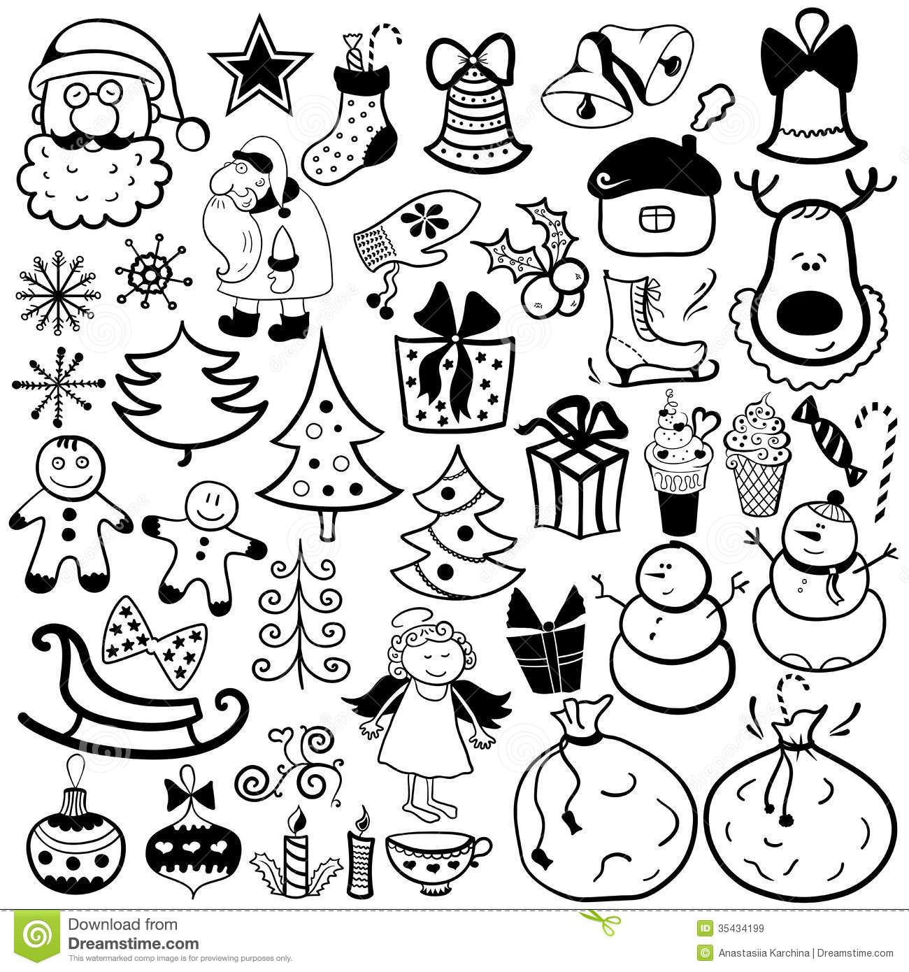 Black and White Christmas Icons