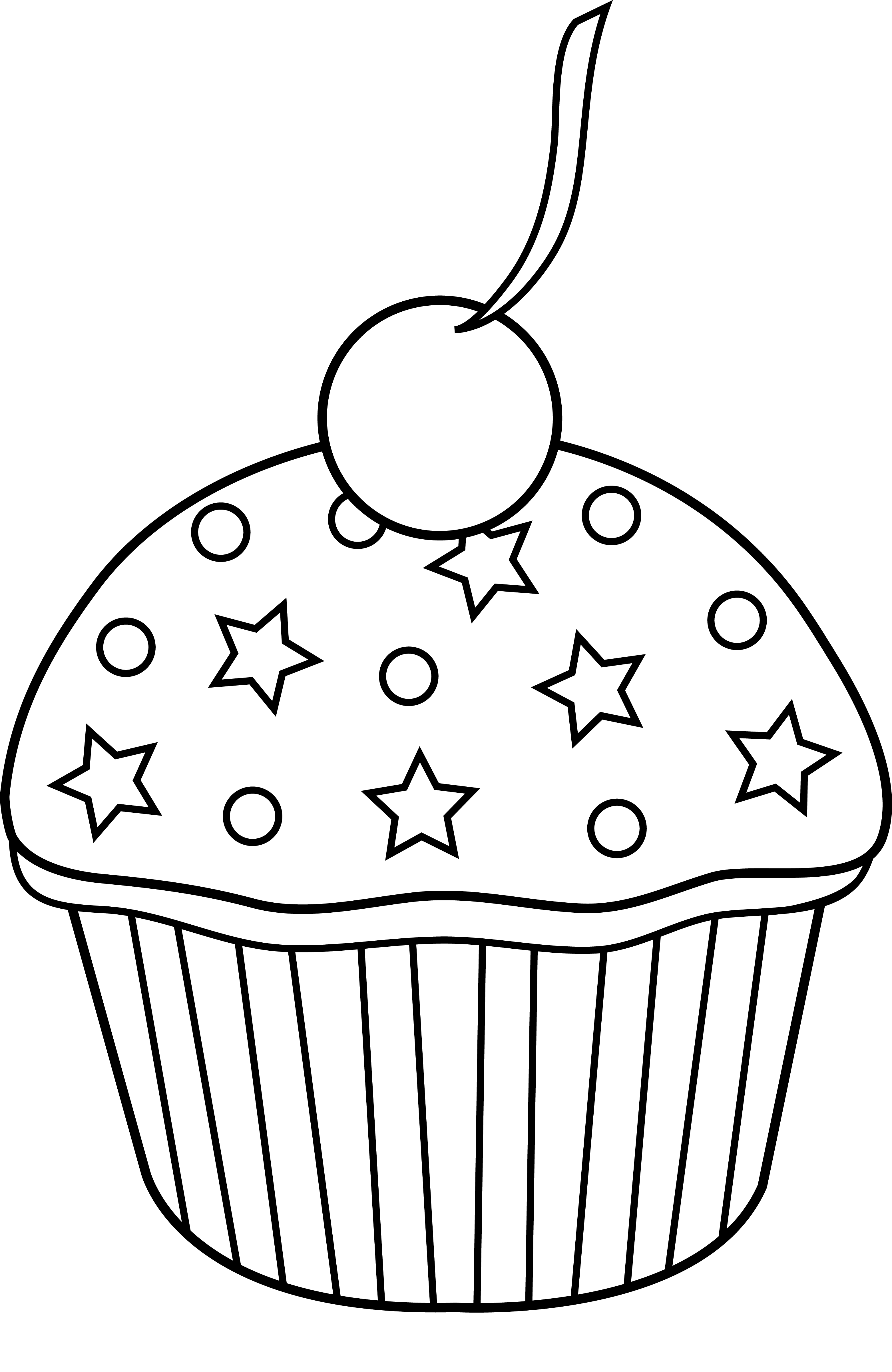 Black and White Cupcake Clip Art Free