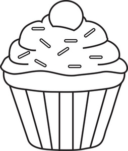 Black and White Cupcake Clip Art