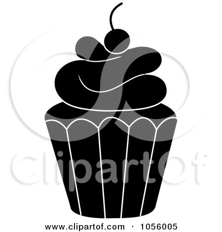 Black and White Cupcake Clip Art