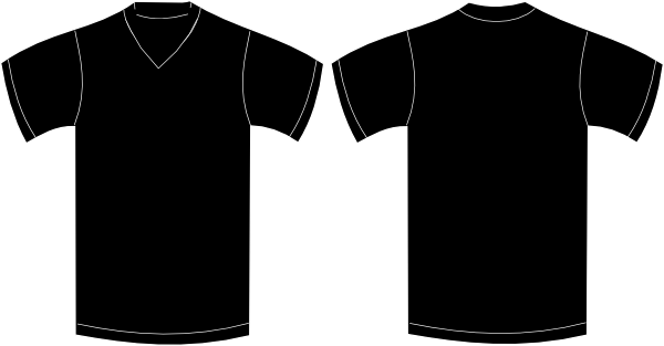 Black V-Neck T-Shirt Template