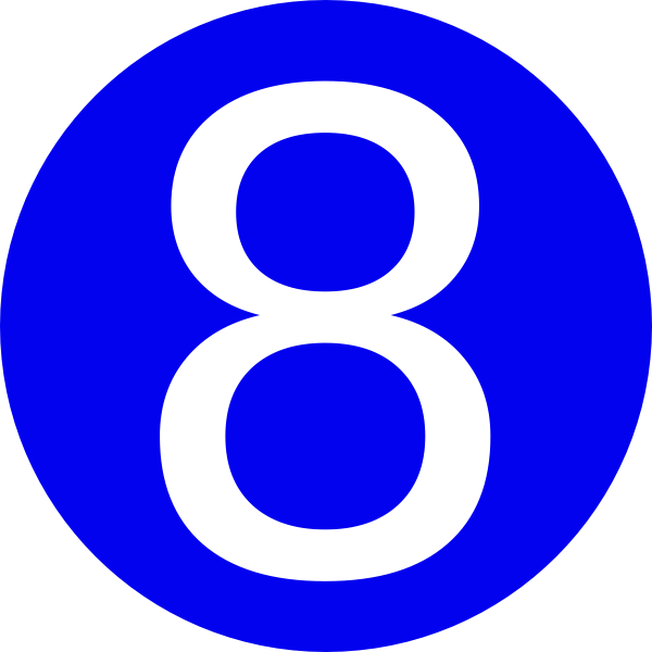 Blue Number 8 Clip Art