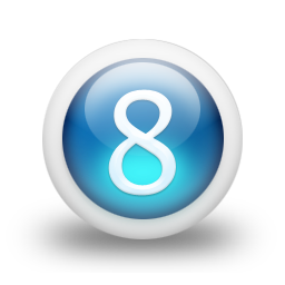 Blue Number 8 Icons