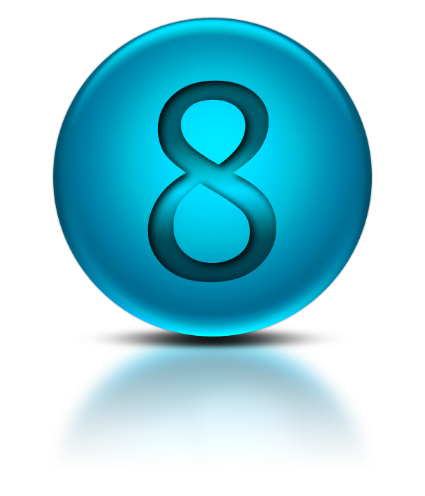 Blue Number 8 Icons