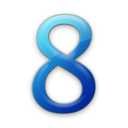 Blue Number 8 Icons