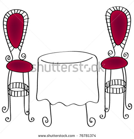 Cafe Table and Chairs Clip Art