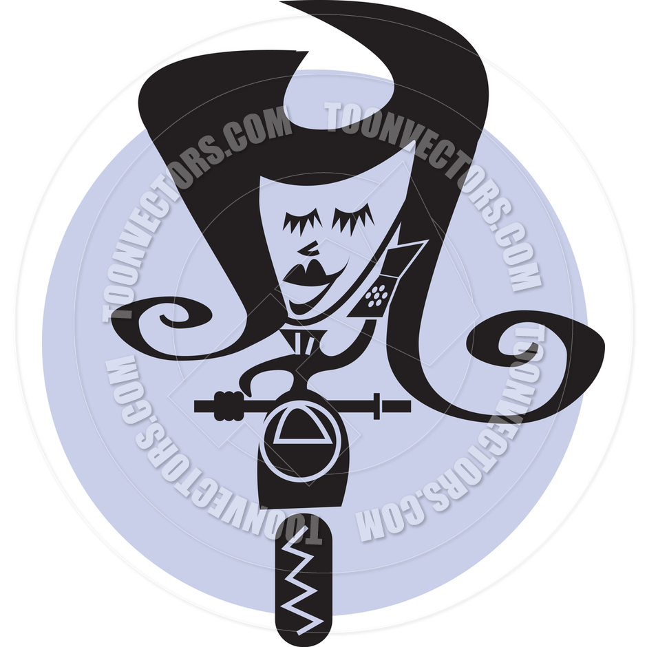 Cartoon of Riding Scooter Clip Art