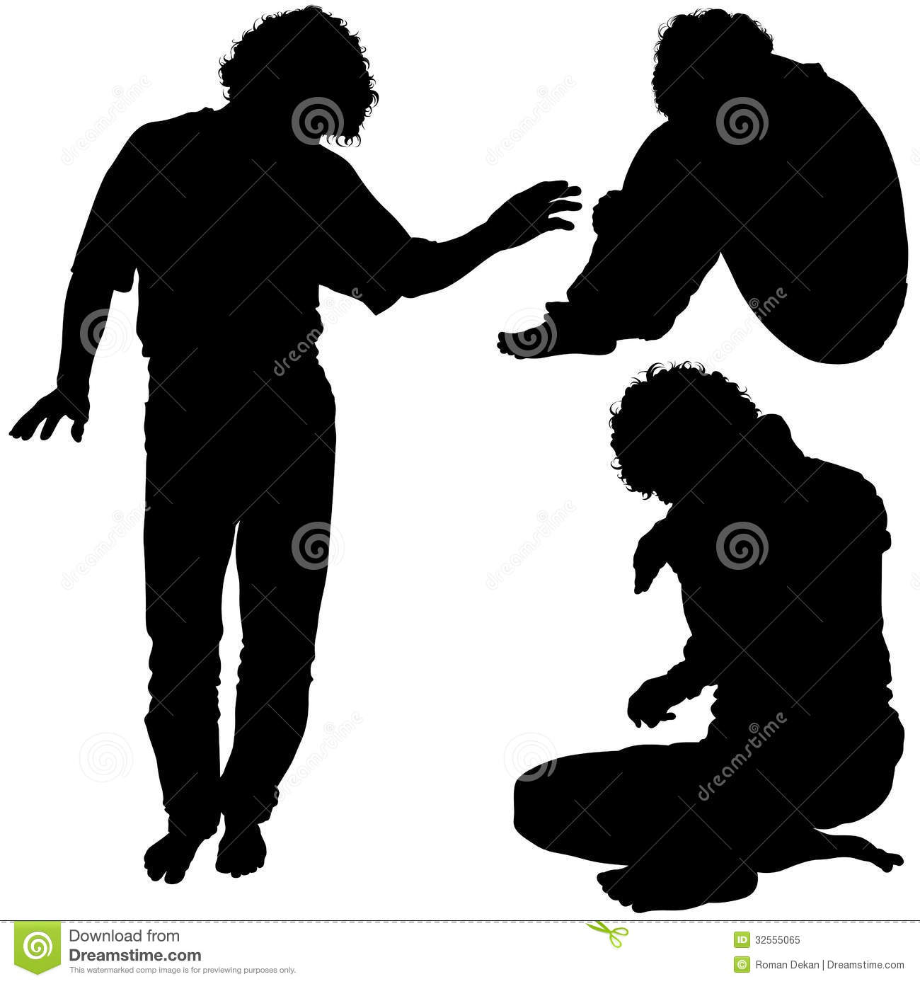 Casual Black Man Silhouette Casual Black Man Silhouette