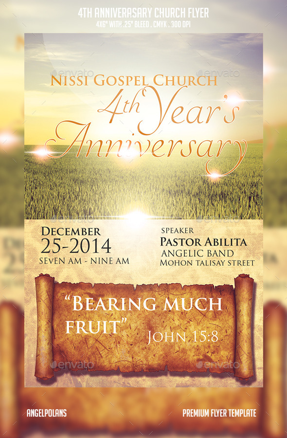 Church Anniversary Flyer Templates