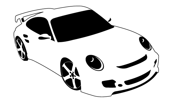 Clip Art Black and White Sports Car