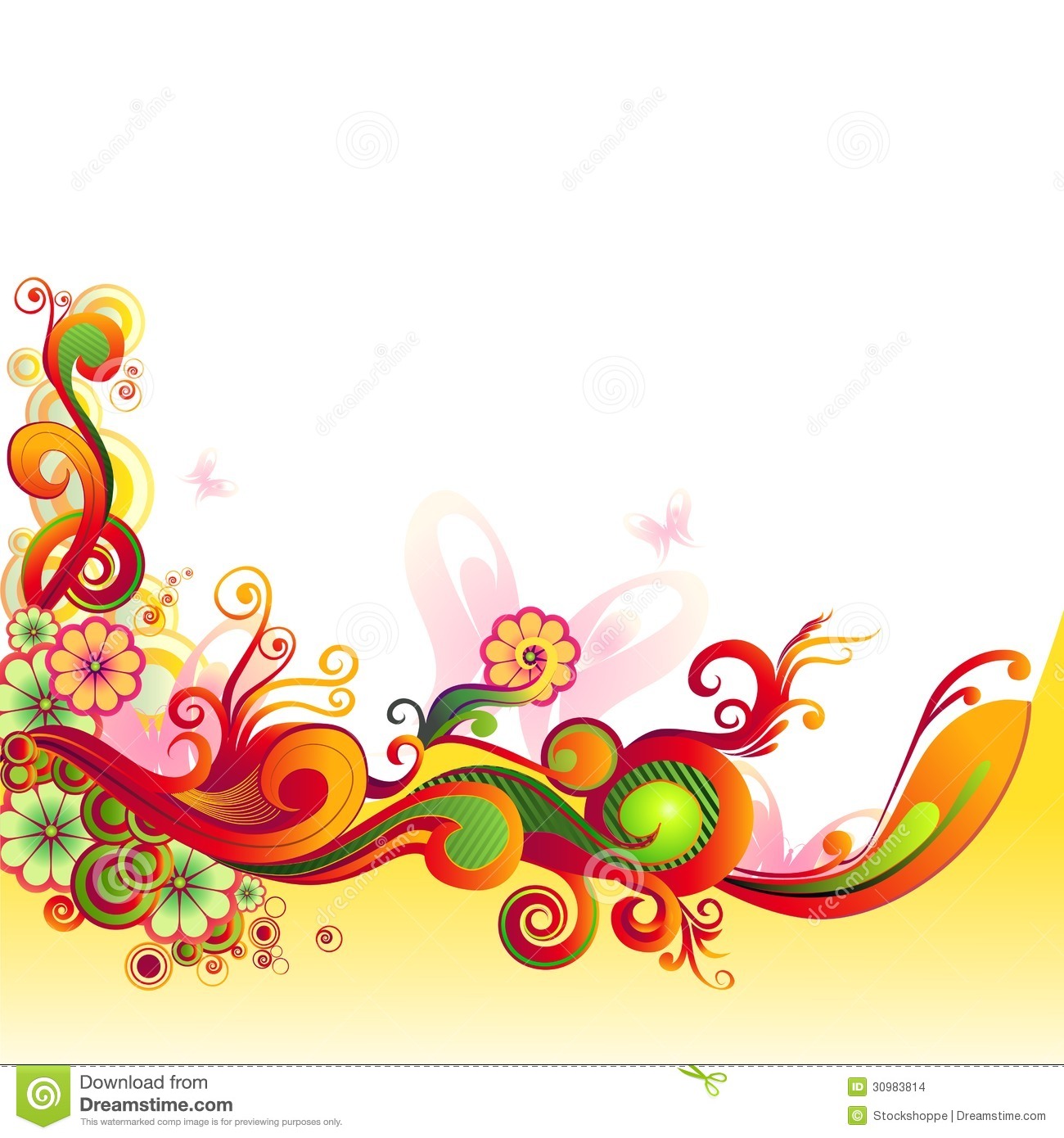 Colorful Floral Swirl Vector Graphics