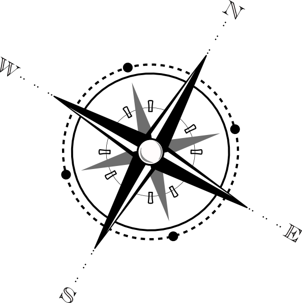 Compass Clip Art Black and White