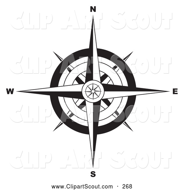 Compass Clip Art Black and White