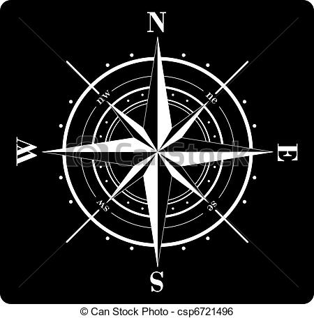 Compass Clip Art Black and White