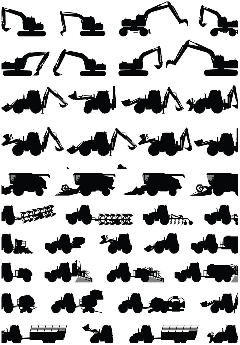 Construction Equipment Silhouette Clip Art Free