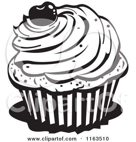 Cupcake Clip Art Black and White