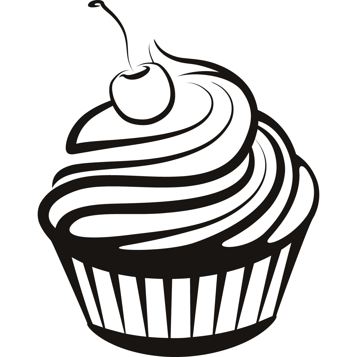 Cupcake Drawing Black and White