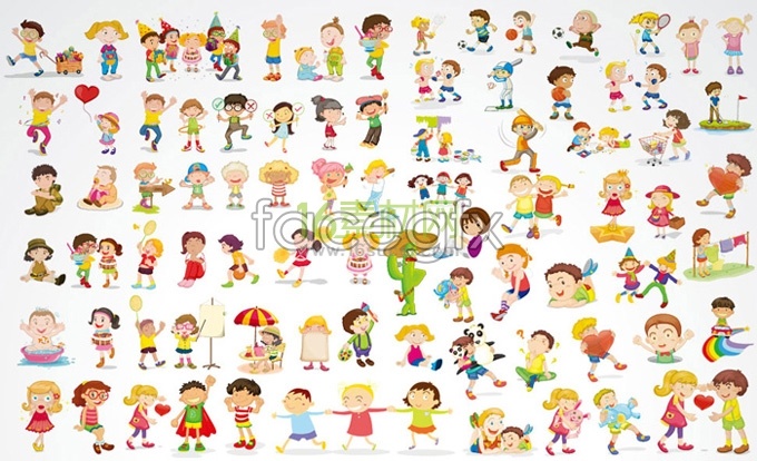 Cute Cartoon Children