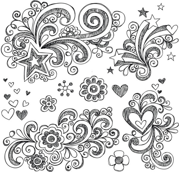 Doodle Designs and Patterns Hearts