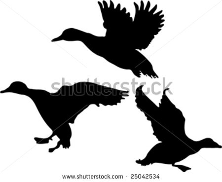 Flying Duck Silhouette Clip Art