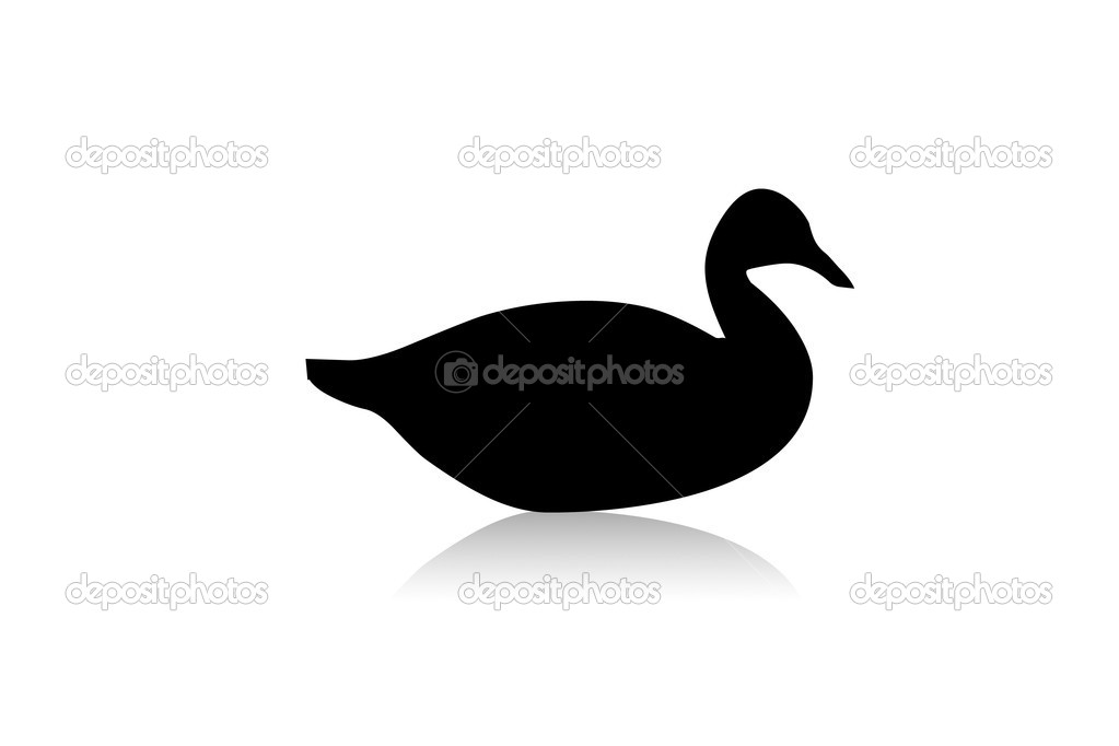 Flying Duck Silhouette Vector