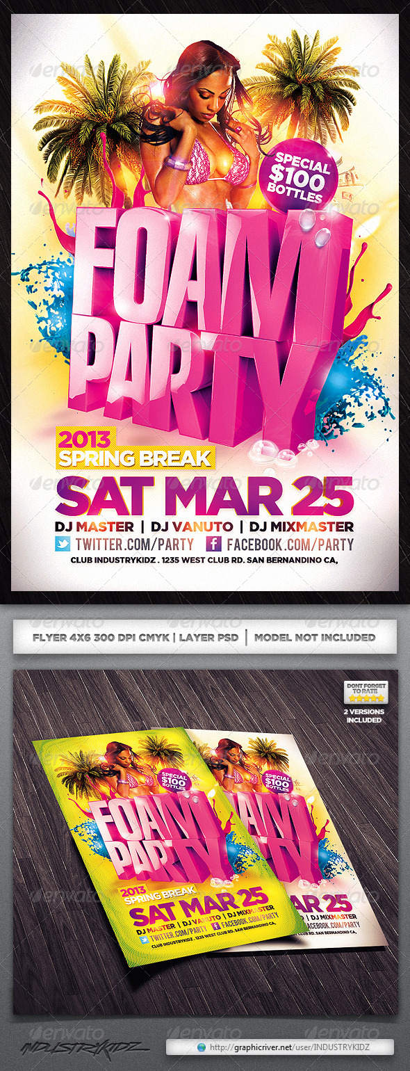 Foam Party Flyer Foam Party Flyer
