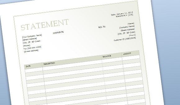 Free Billing Statement Template