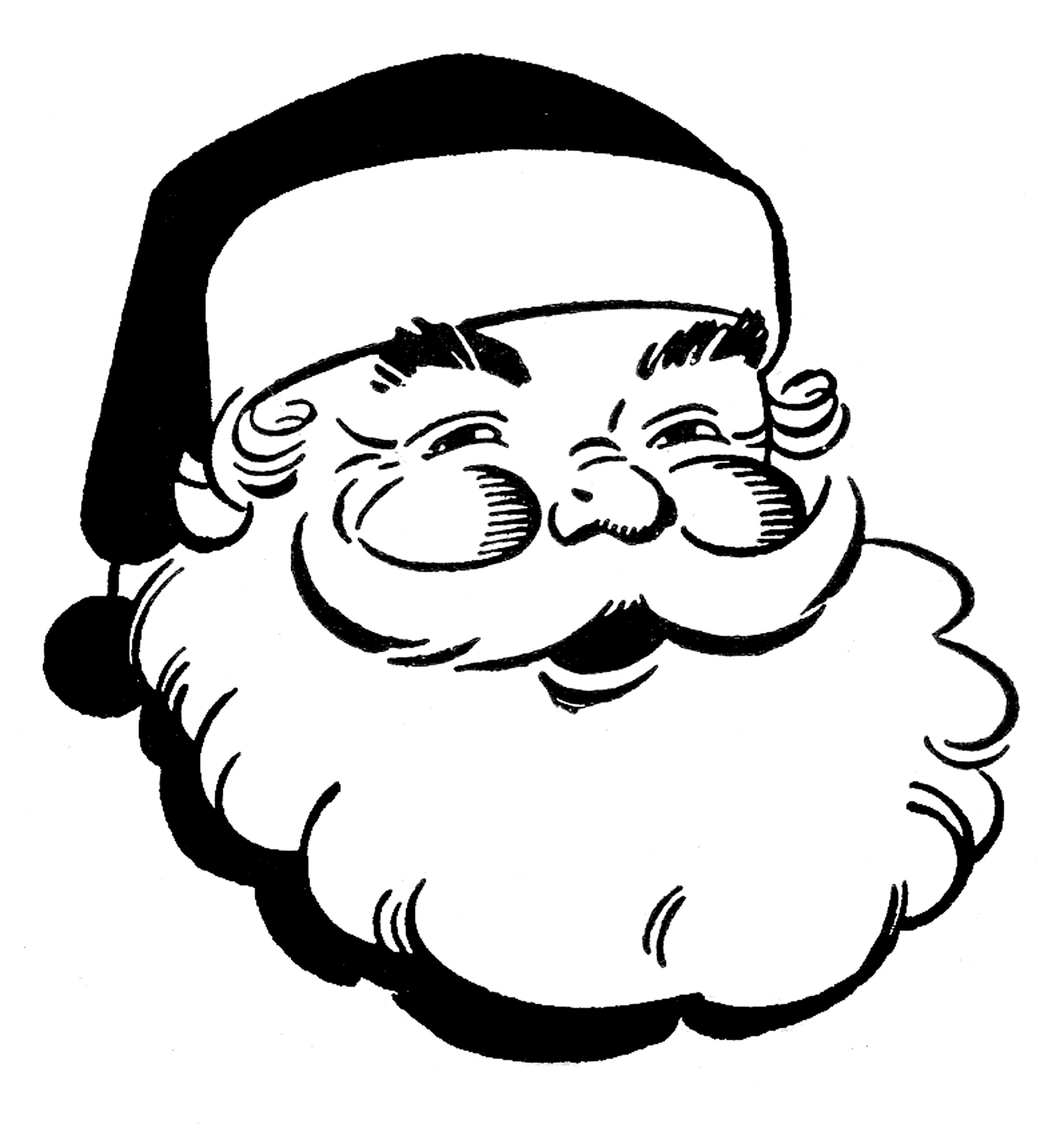 14 Black And White Christmas Santa Icon Images