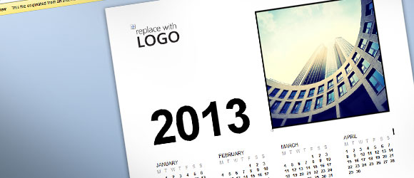 Free Microsoft Word Calendar Template 2013