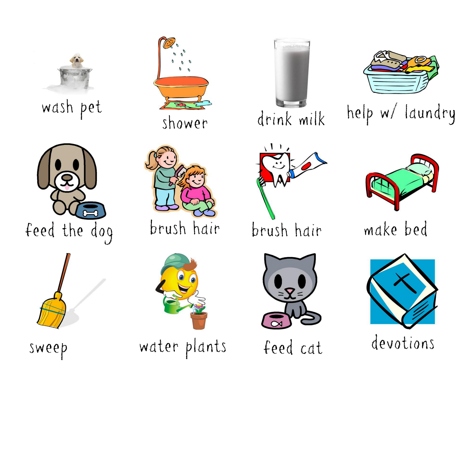 Free Printable Chore Chart Icons