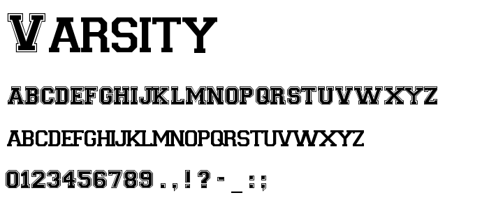 Free Varsity Font