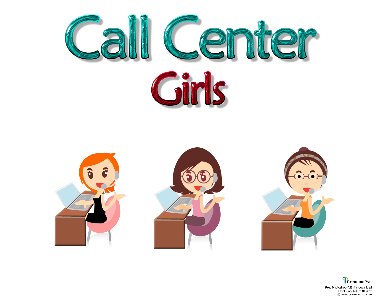 Girl Call Center Icon