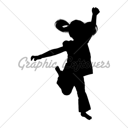 Girl Reaching Up Silhouette