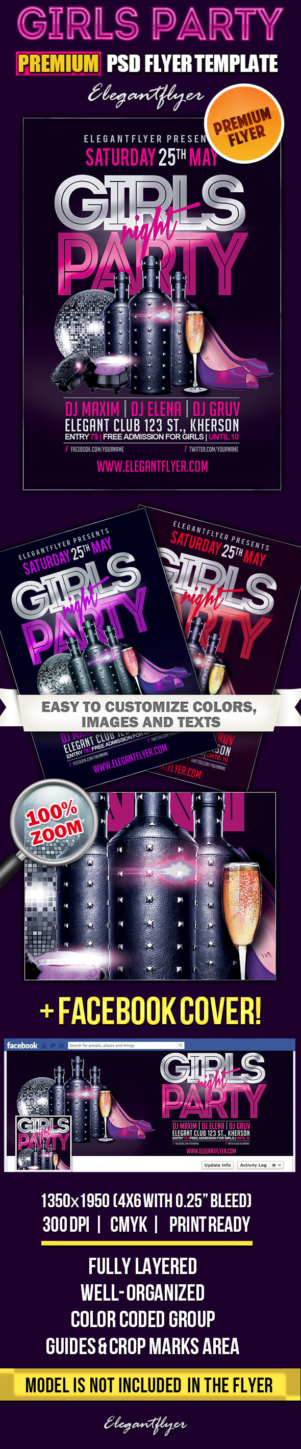 Girls Night Party Flyer Template