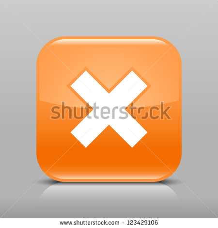 Glossy Square Button Orange