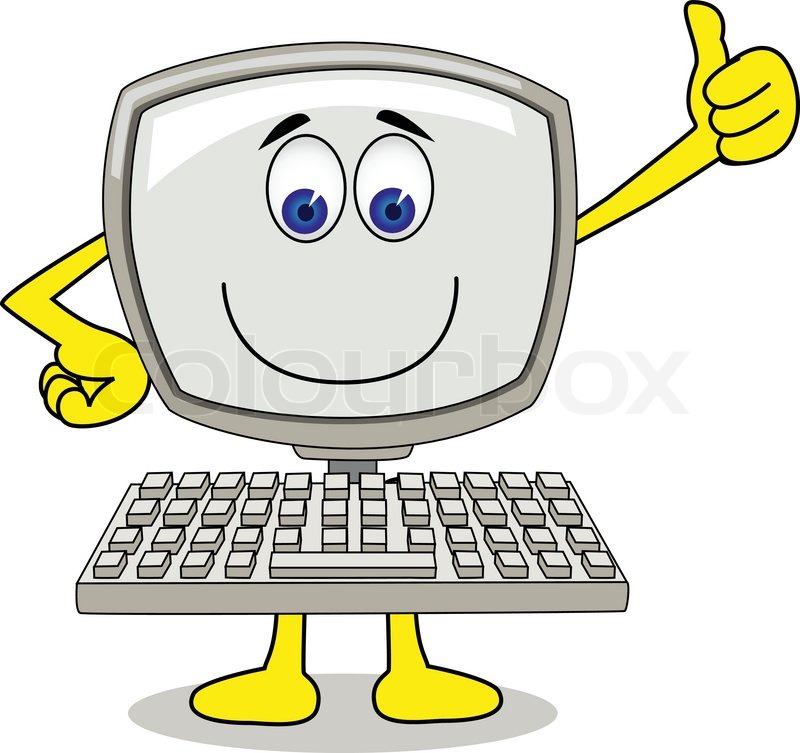 Happy Computer Cartoon