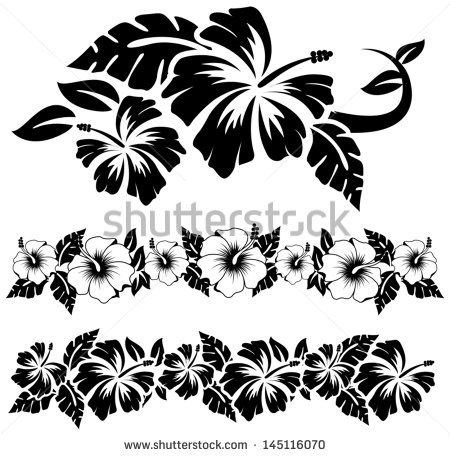 Hawaiian Flower Outline Vector