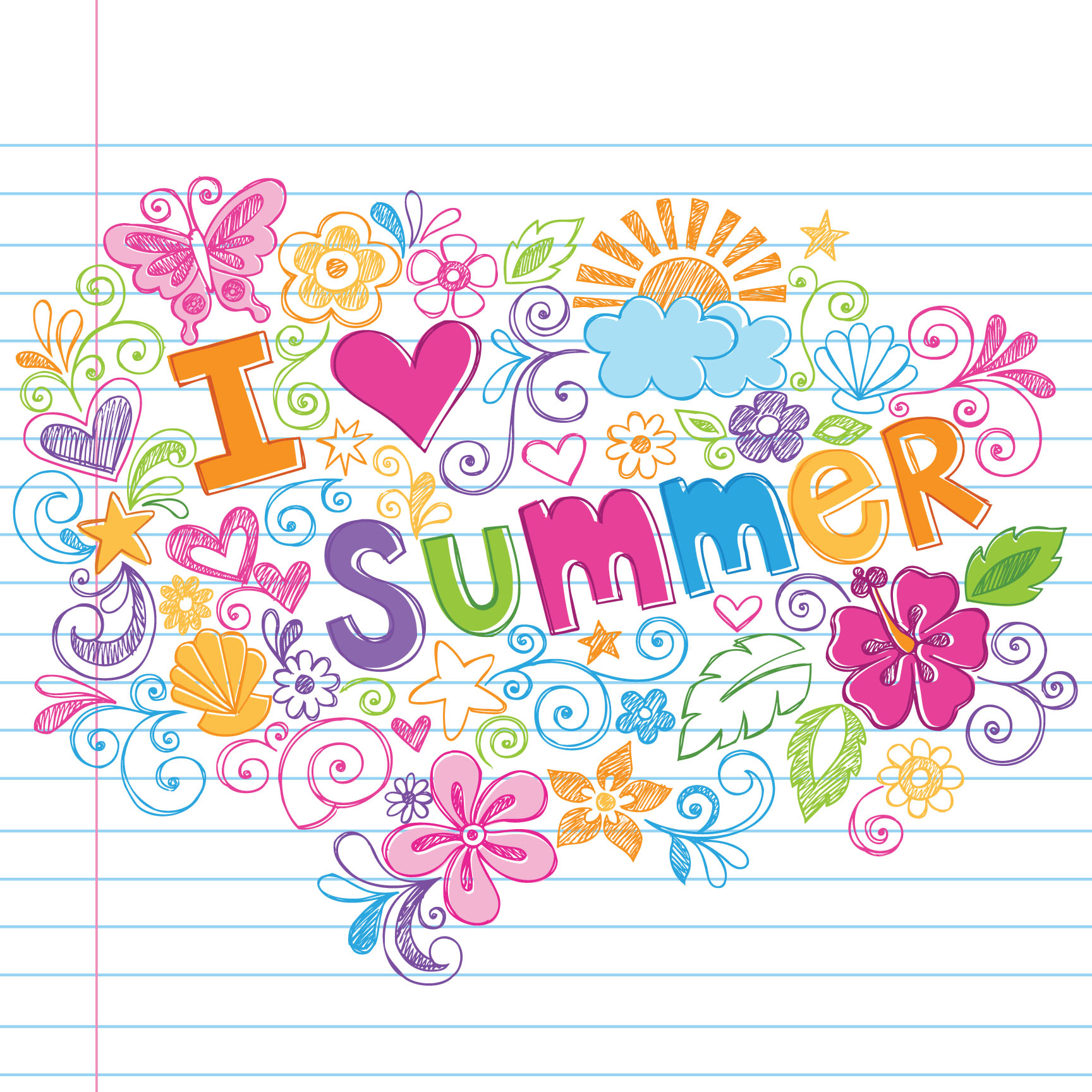 I Love Summer Clip Art