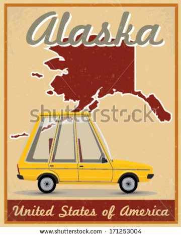Images Vintage Alaska Road Map
