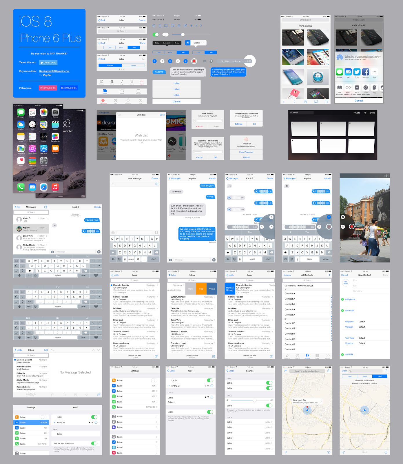 13 IOS 8 UI Kit PSD Images