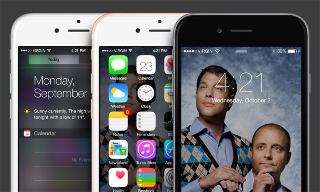 iOS 8 iPhone 6 GUI PSD